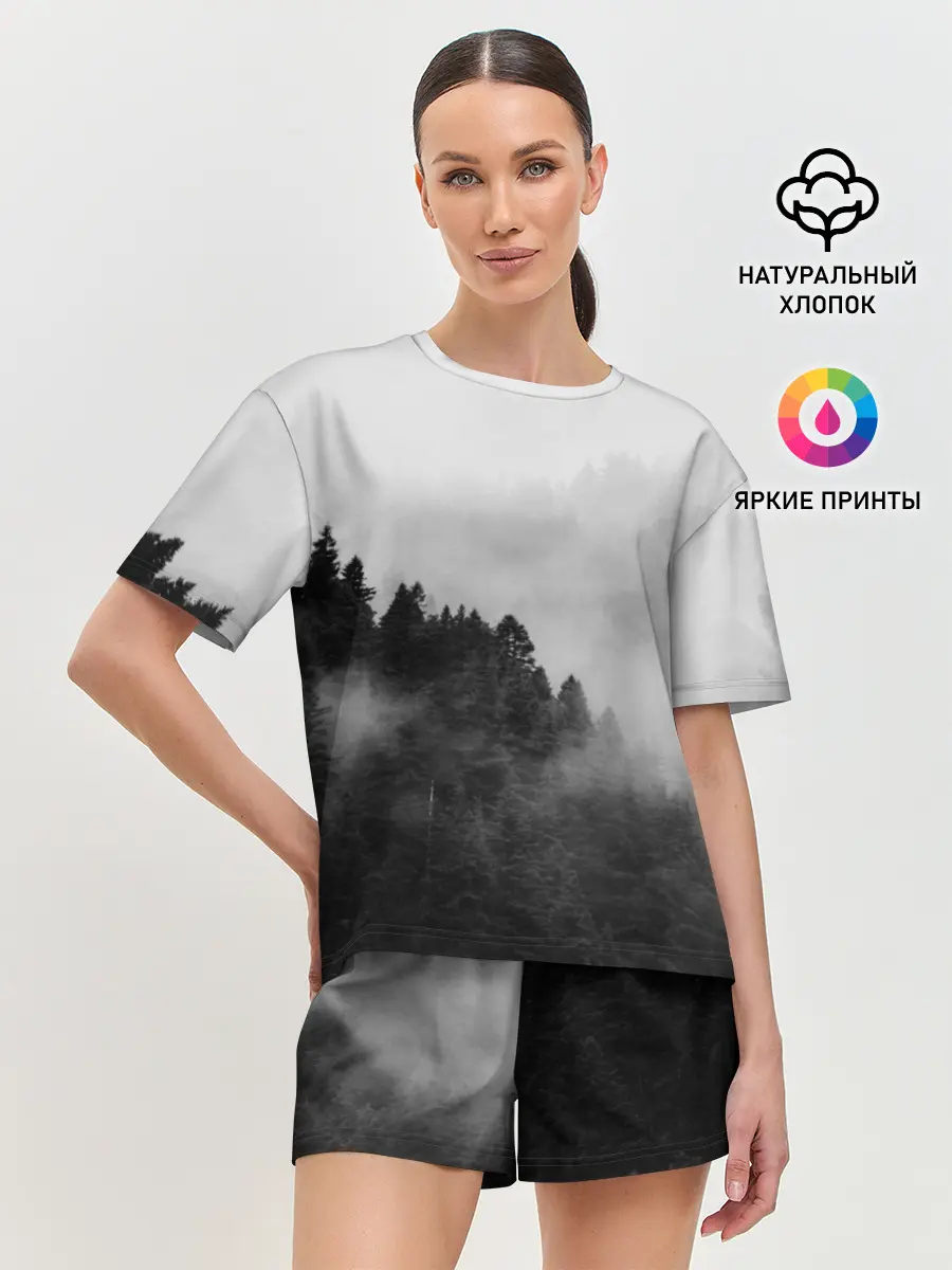 Женская пижама с шортами / Природа - Лес