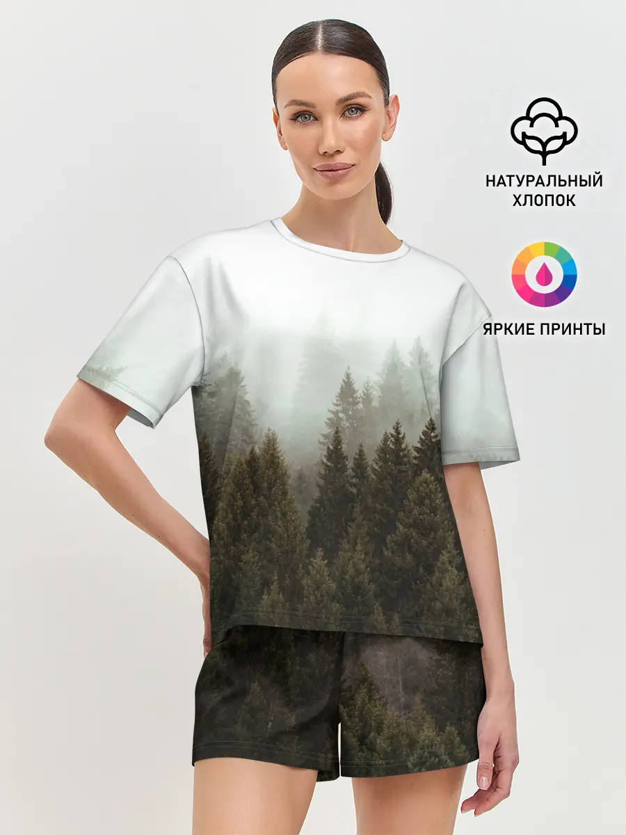 Женская пижама с шортами / Деревья