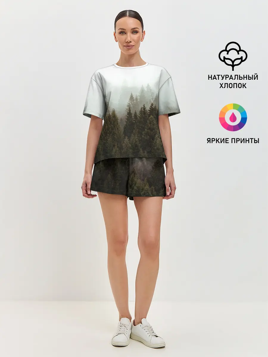 Женская пижама с шортами / Деревья