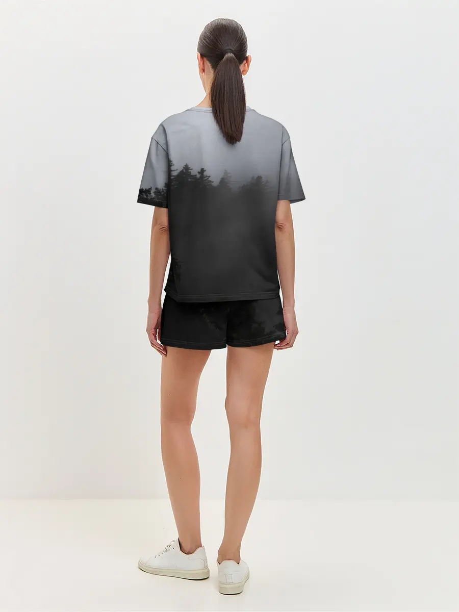 Женская пижама с шортами / Лес в дыму