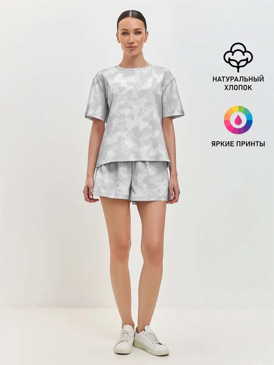 Женская пижама с шортами / СНЕЖНЫЙ КАМУФЛЯЖ