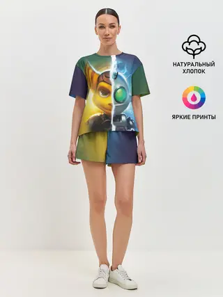 Женская пижама с шортами / Рэтчет и Кланr