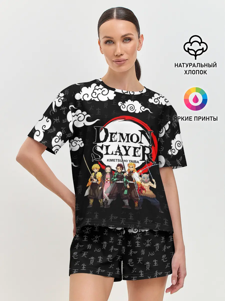 Женская пижама с шортами / КЛИНОК, РАССЕКАЮЩИЙ ДЕМОНОВ