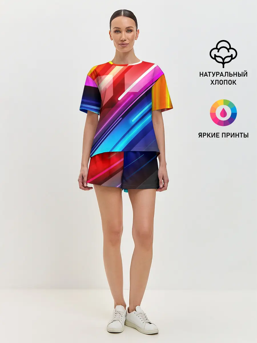 Женская пижама с шортами / НЕОН