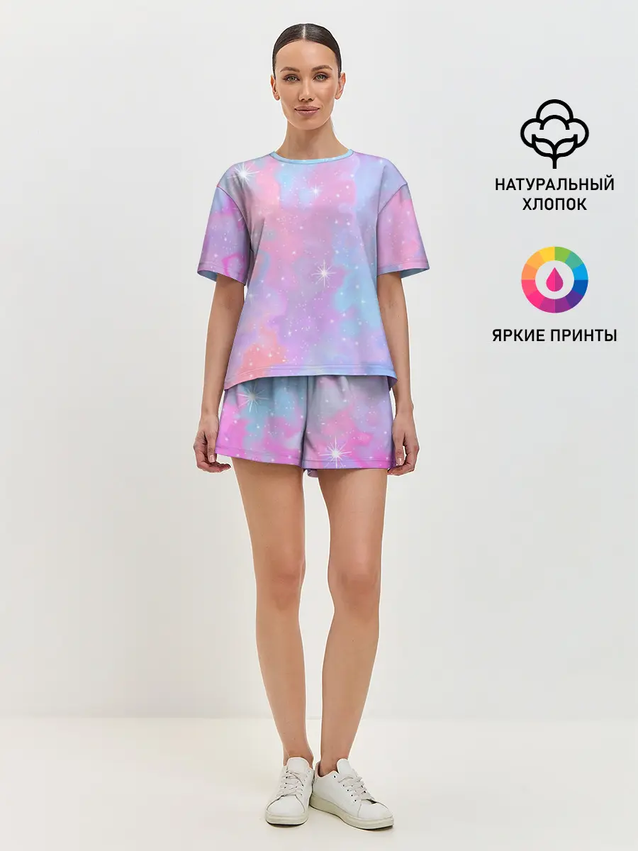 Женская пижама с шортами / Просто космос