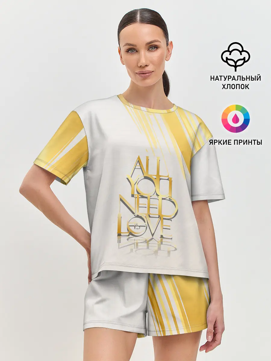 Женская пижама с шортами / я тебя люблю