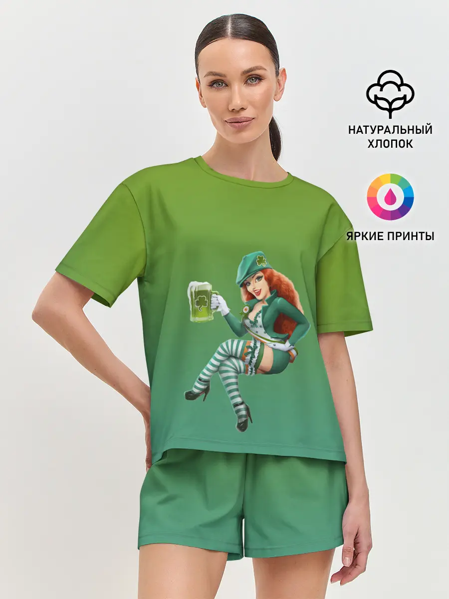 Женская пижама с шортами / девушка вечеринка на Патрика