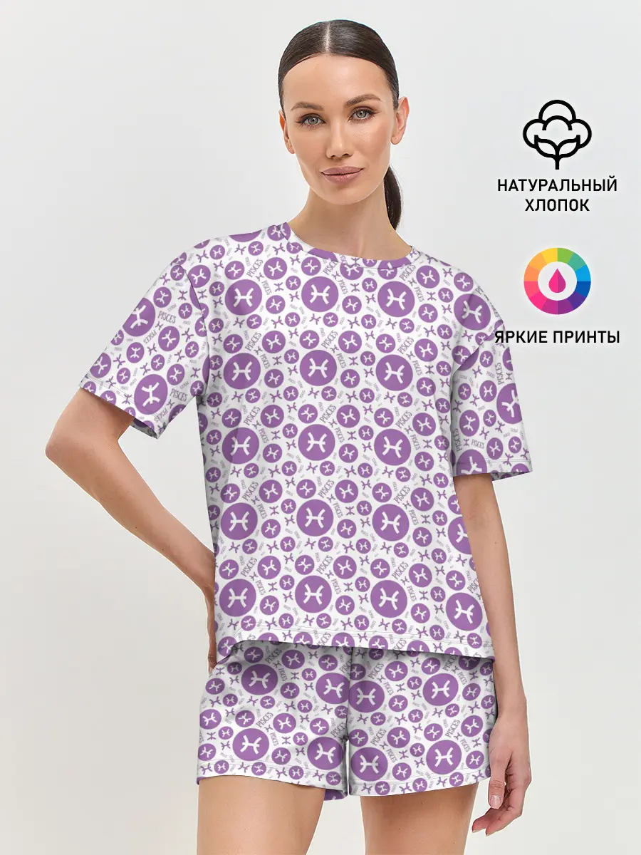 Женская пижама с шортами / Рыбы