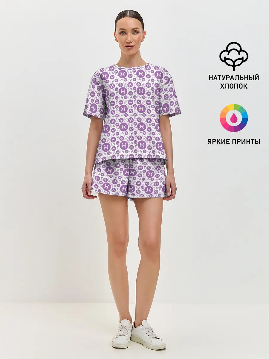 Женская пижама с шортами / Рыбы