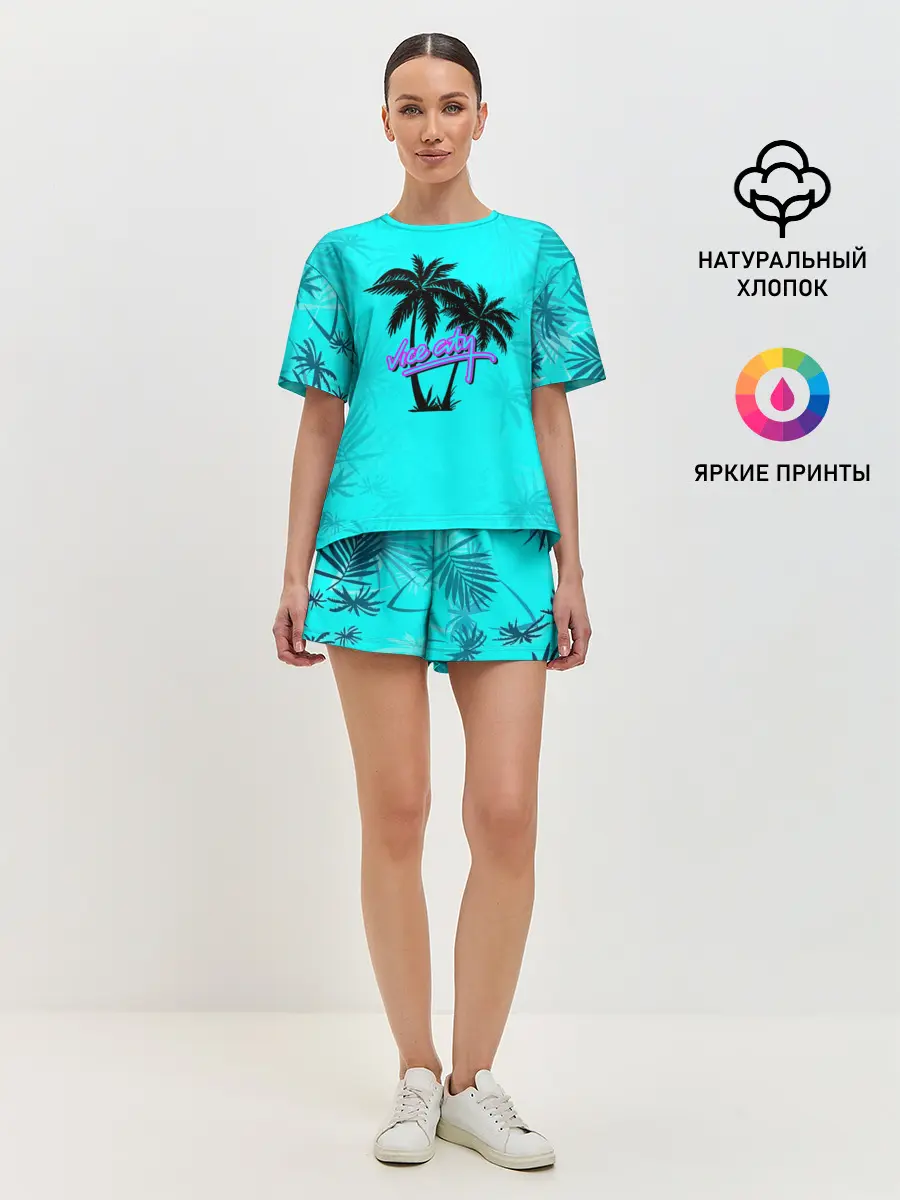 Женская пижама с шортами / GTA Vice City гавайка