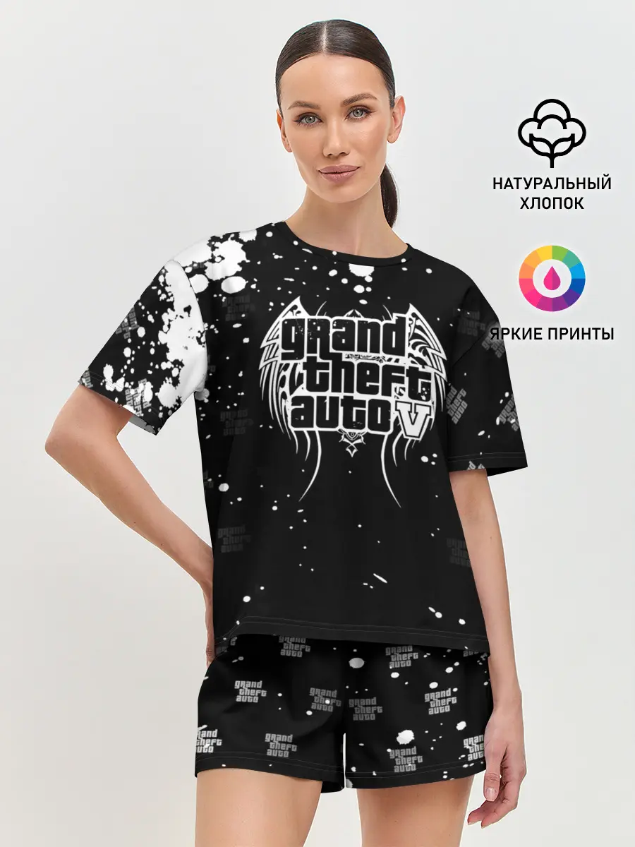 Женская пижама с шортами / Grand Theft Auto крылья