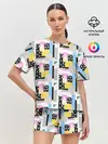 Женская пижама с шортами / Memphis style geometry