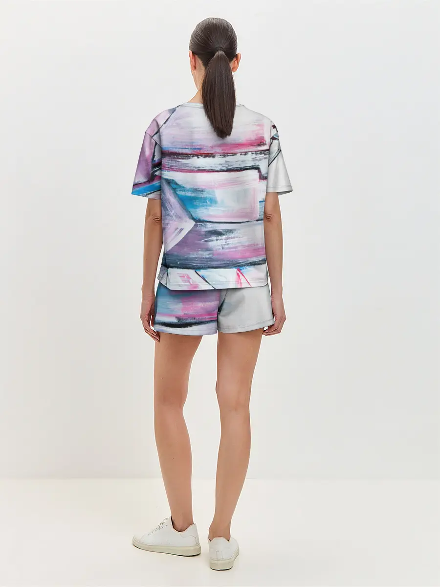 Женская пижама с шортами / Цветные мелки