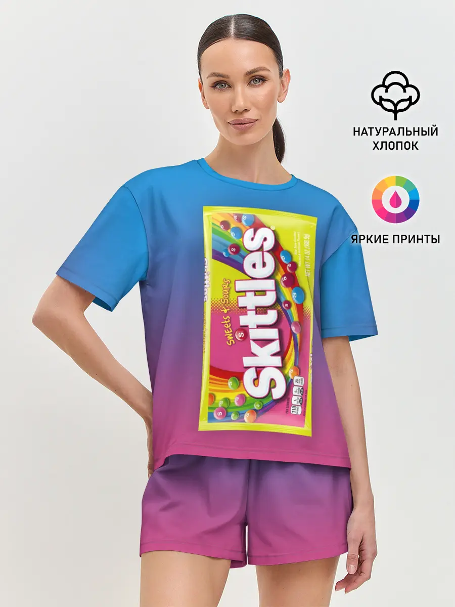 Женская пижама с шортами / Skittles | Желтый