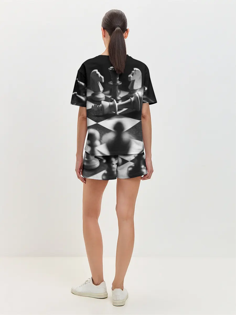 Женская пижама с шортами / Шахматы