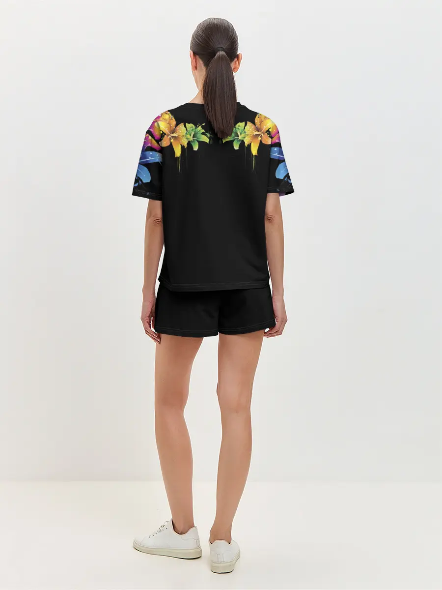 Женская пижама с шортами / Цветы