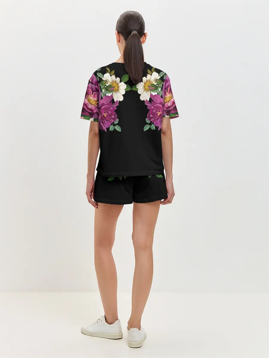 Женская пижама с шортами / Цветы