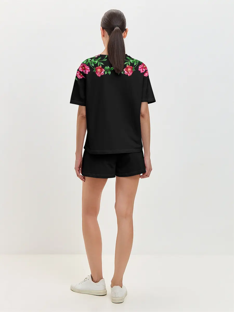 Женская пижама с шортами / Цветы