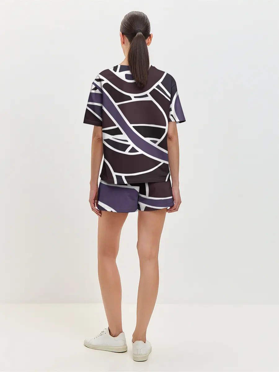 Женская пижама с шортами / Линейная текстура