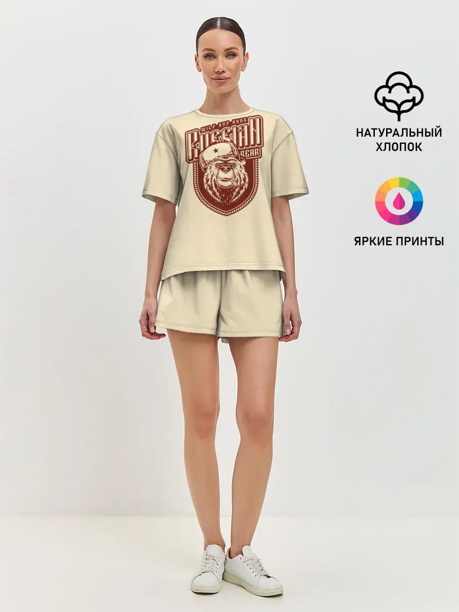 Женская пижама с шортами / Русский медведь