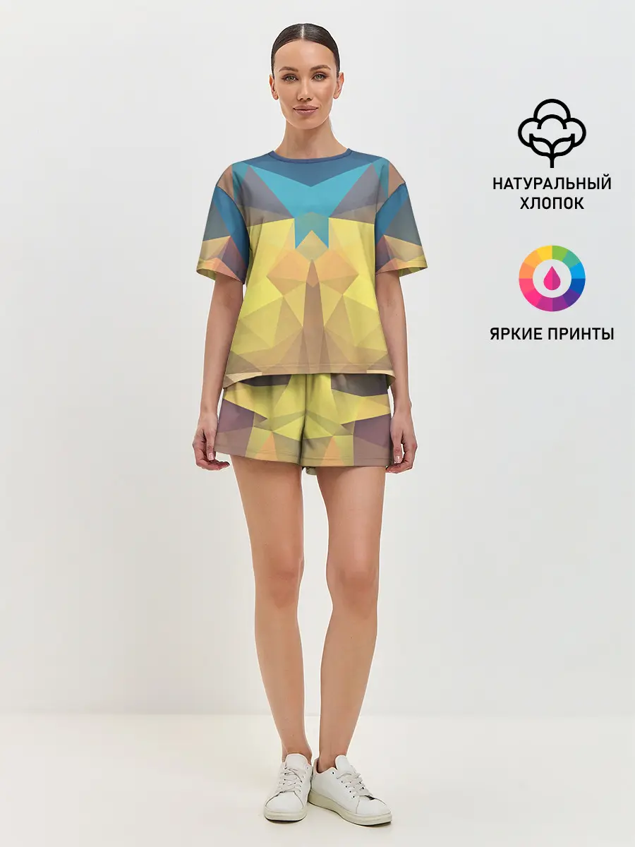 Женская пижама с шортами / Абстрактная Геометрия