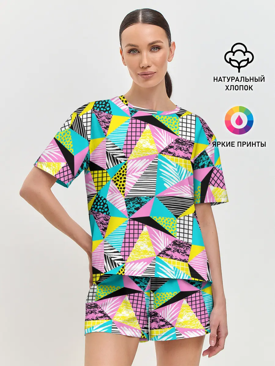 Женская пижама с шортами / Ретро арт