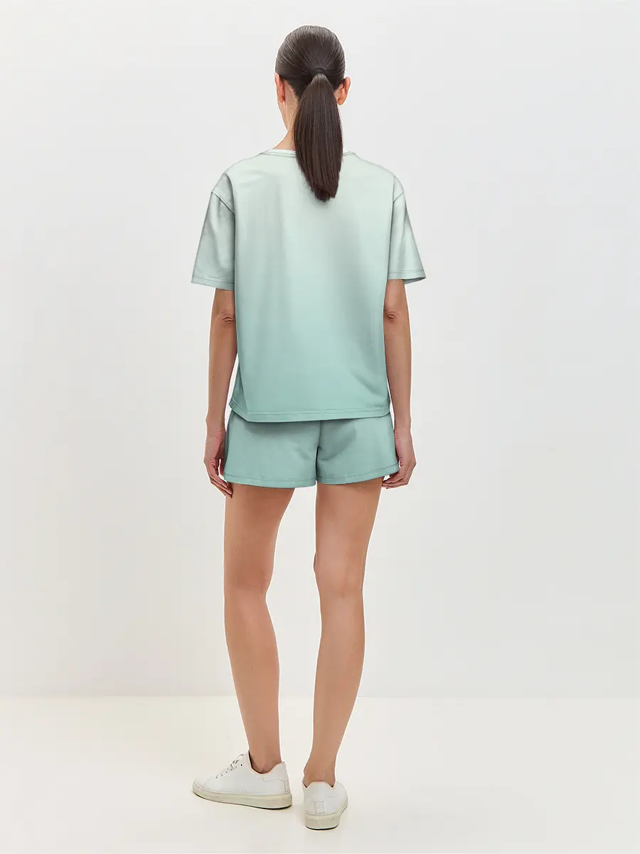 Женская пижама с шортами / единорог с бабочками