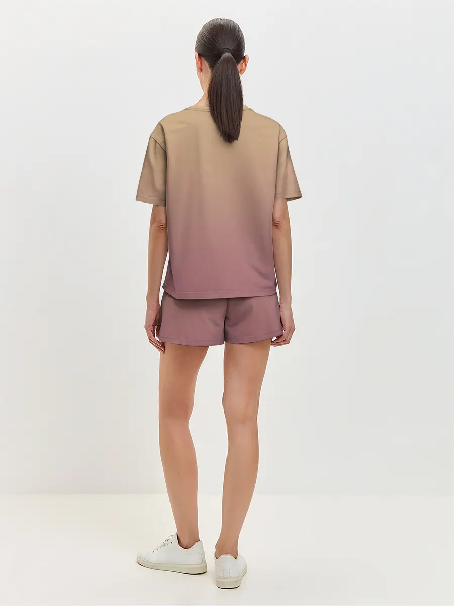 Женская пижама с шортами / девочка ушки кофе