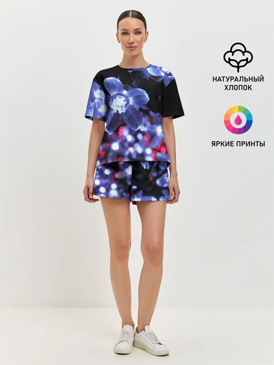 Женская пижама с шортами / Неоновые цвета