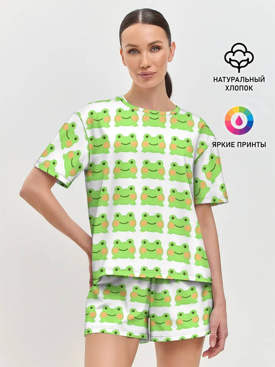 Женская пижама с шортами / лягушка