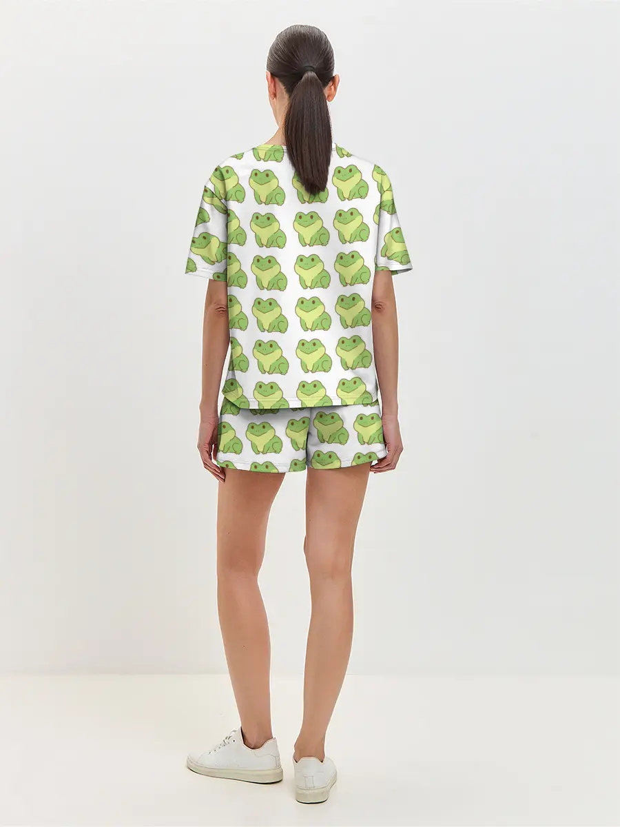 Женская пижама с шортами / лягушки