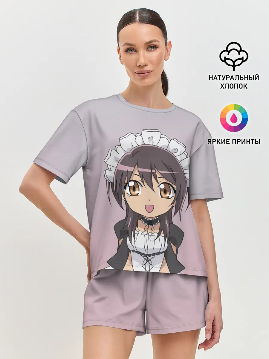 Женская пижама с шортами / аимешная горничная