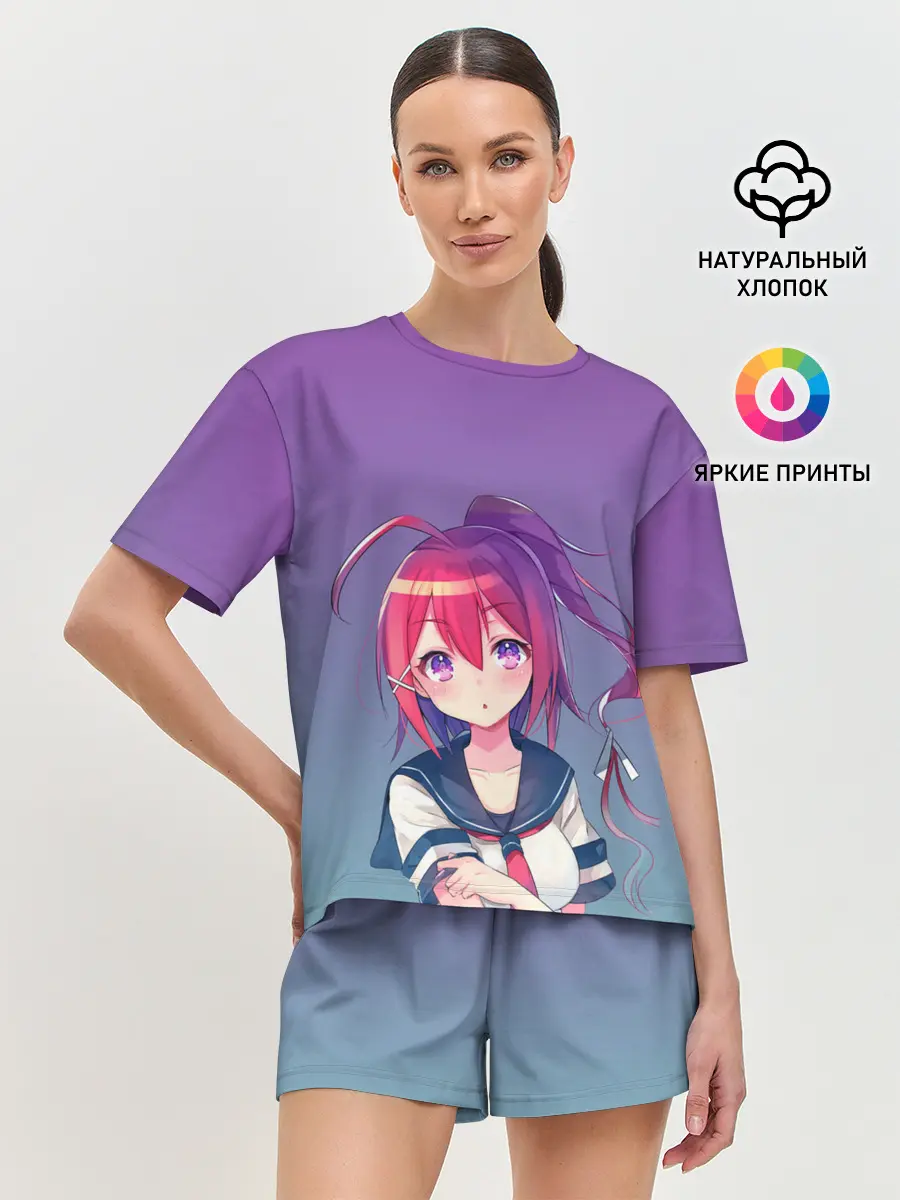 Женская пижама с шортами / девочка в форме