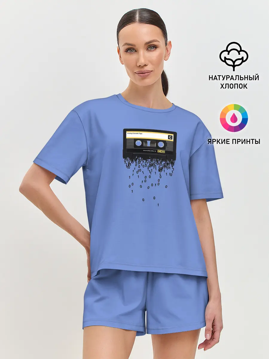 Женская пижама с шортами / Касета из 0 и 1