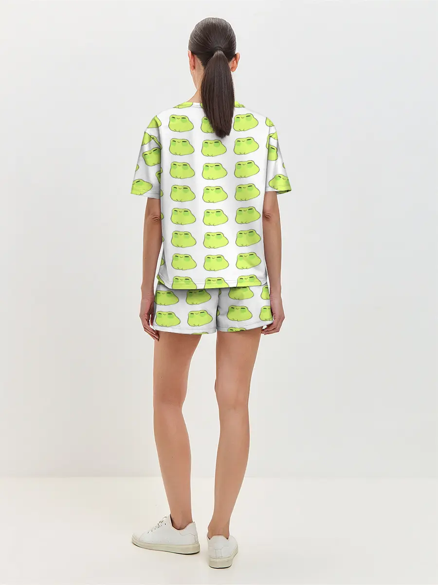 Женская пижама с шортами / лягушечки