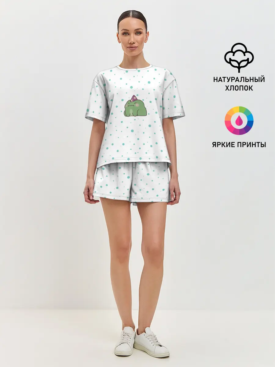 Женская пижама с шортами / лягушка-маг