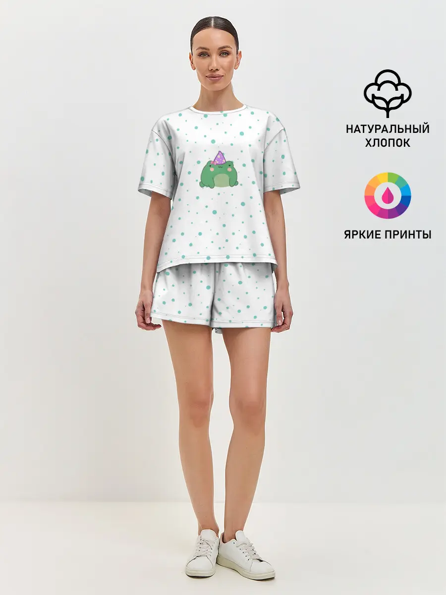 Женская пижама с шортами / лягушка-маг