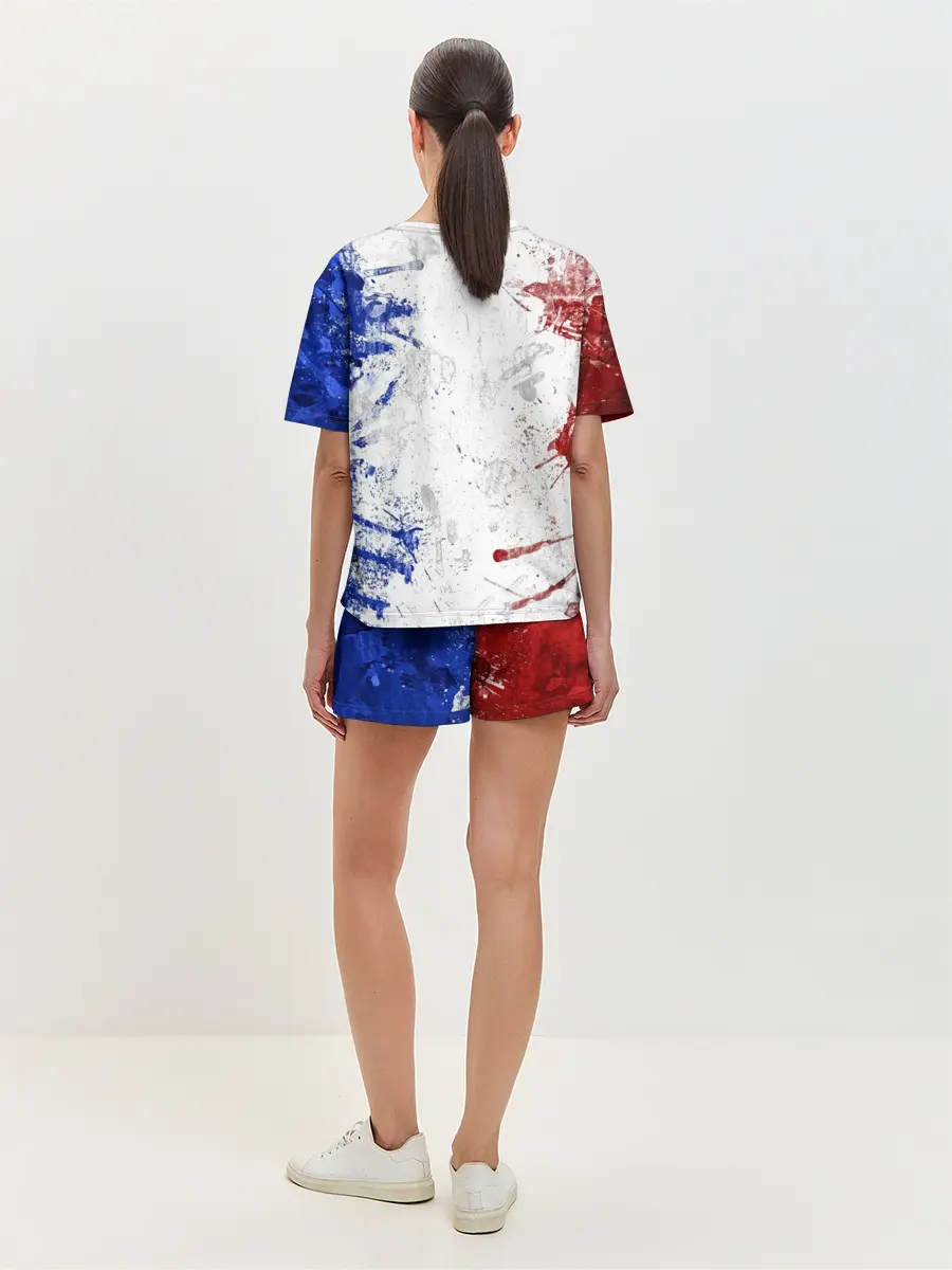 Женская пижама с шортами / BLUE WHITE & RED