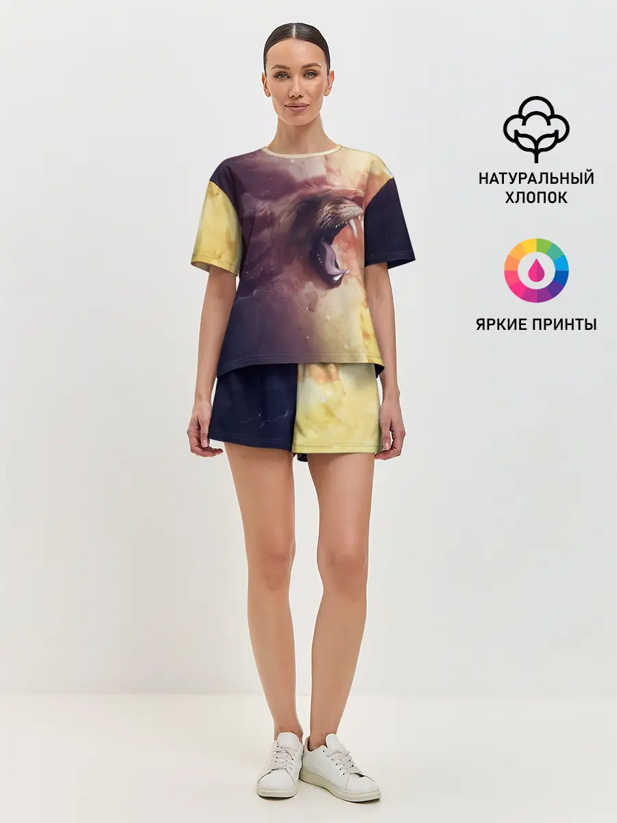 Женская пижама с шортами / TIGER ROAR