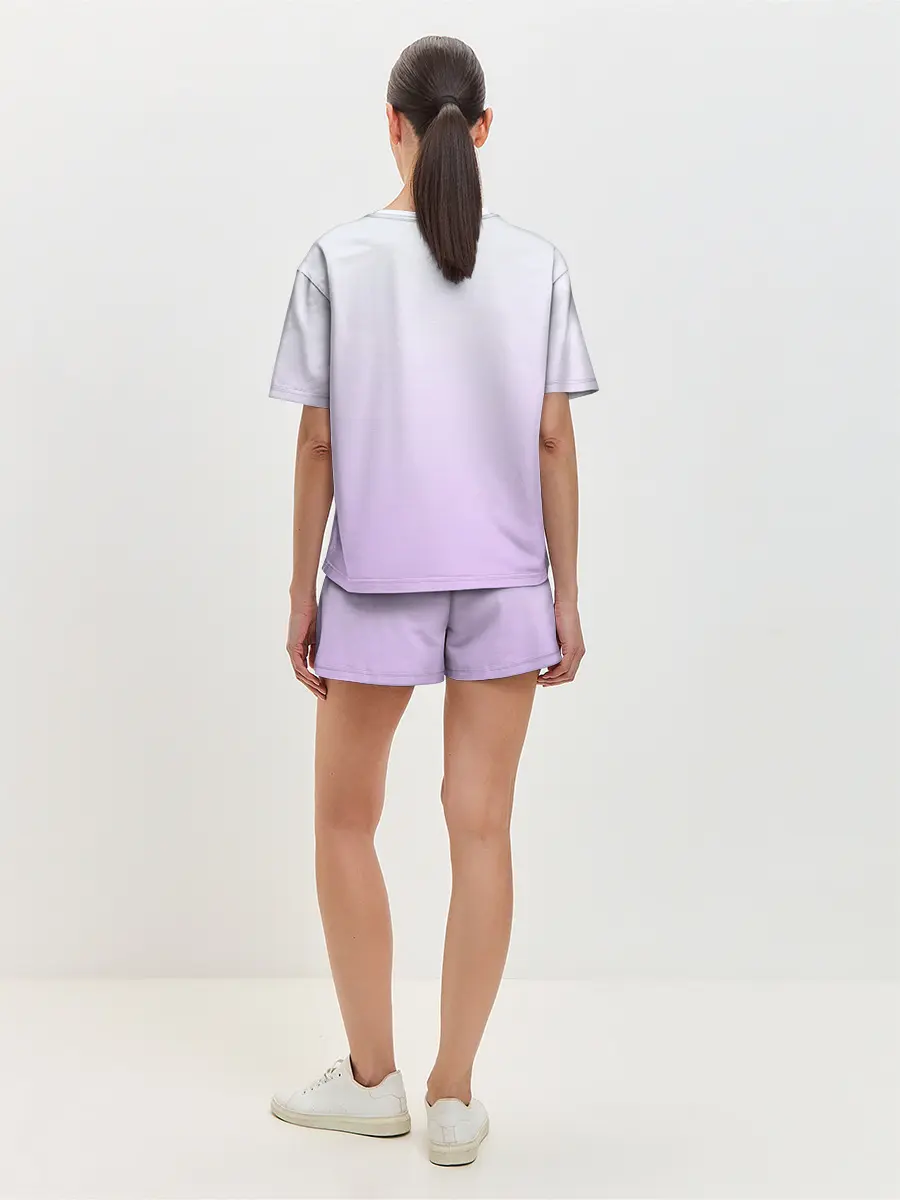 Женская пижама с шортами / акварельная птичка