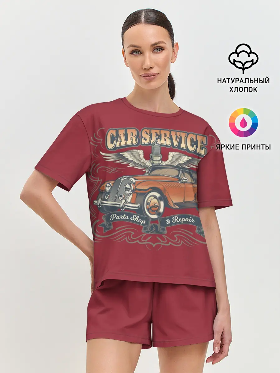 Женская пижама с шортами / CAR SERVICE