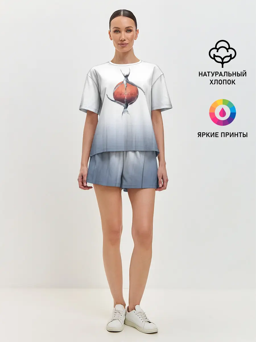 Женская пижама с шортами / Птичья любовь
