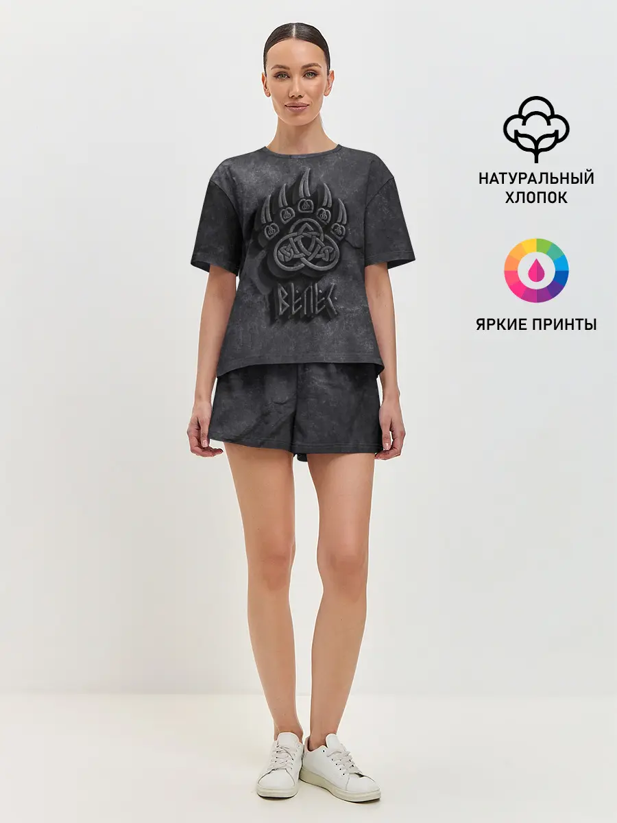 Женская пижама с шортами / Печать Велеса