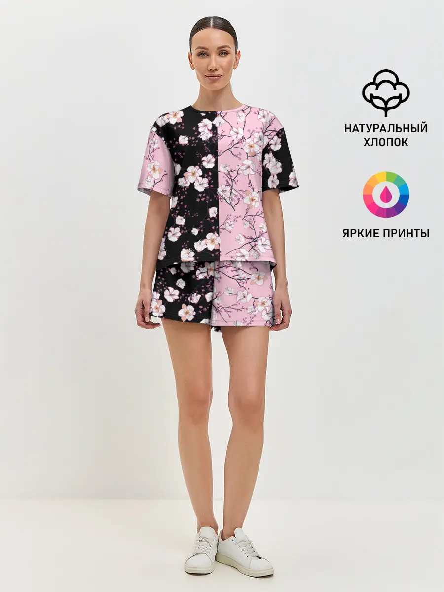 Женская пижама с шортами / САКУРА | SAKURA | ВИШНЯ