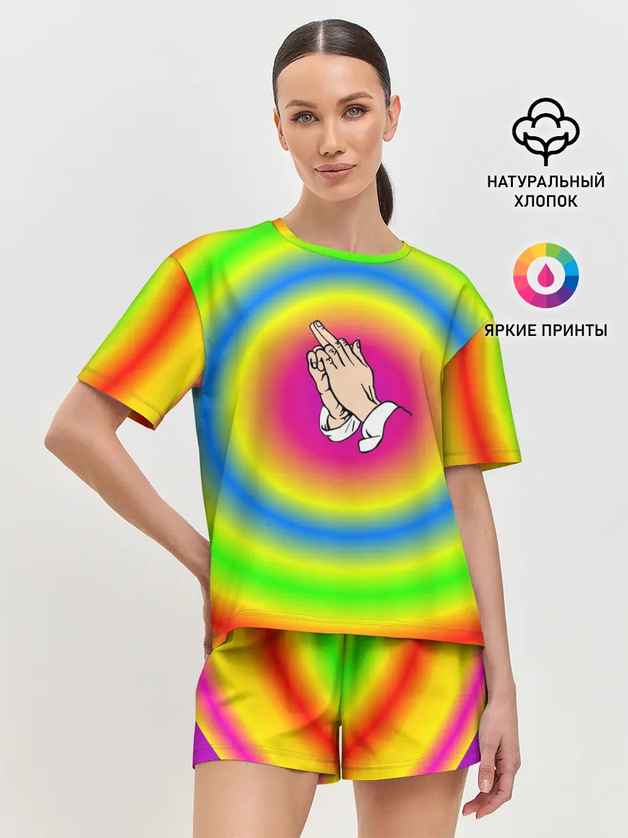 Женская пижама с шортами / bright print