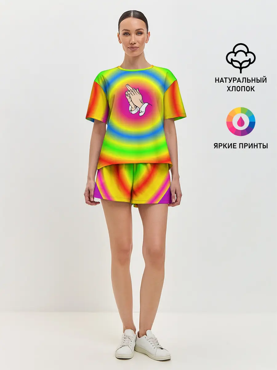 Женская пижама с шортами / bright print
