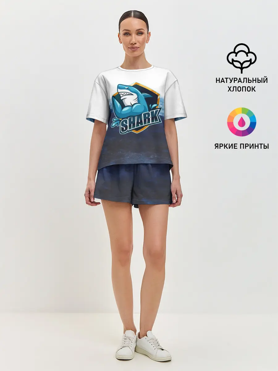 Женская пижама с шортами / Акула
