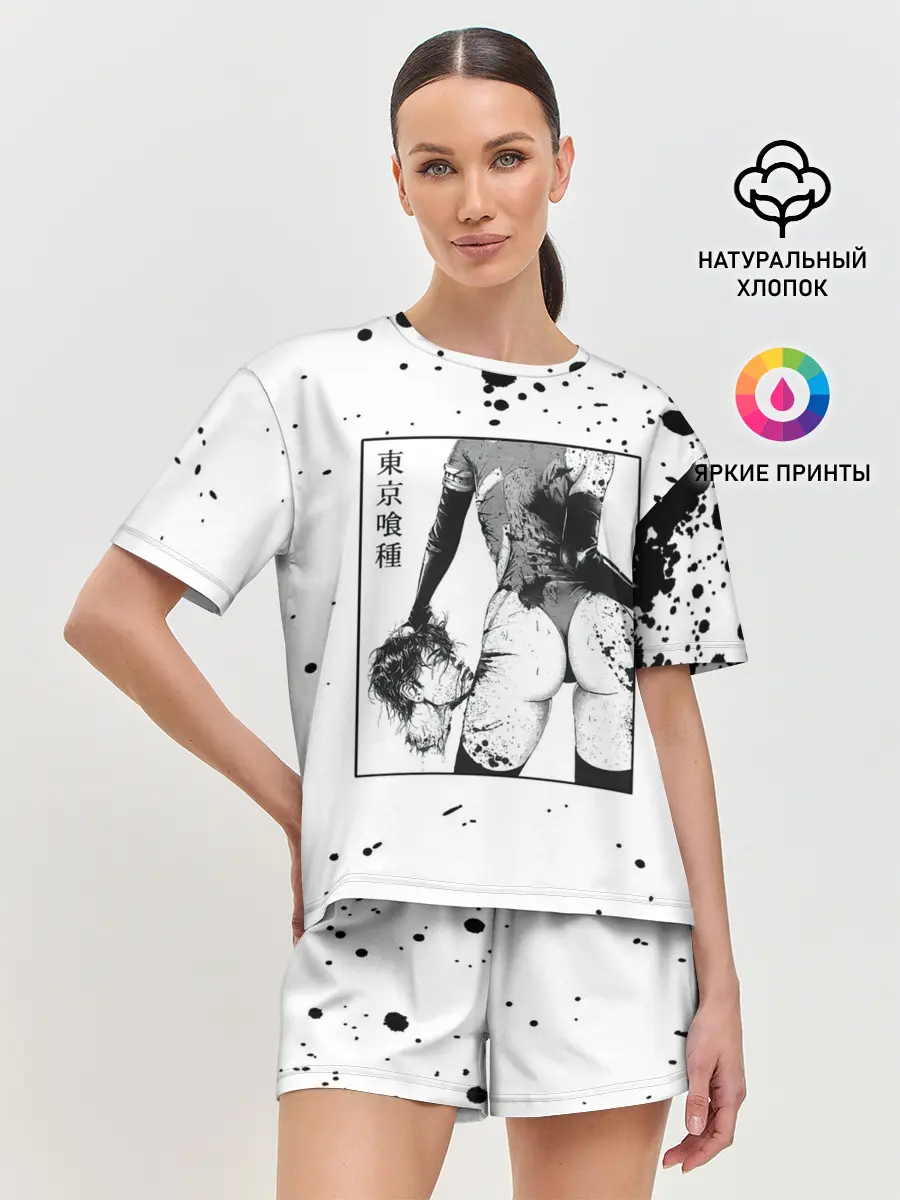 Женская пижама с шортами / Токийский гуль голова