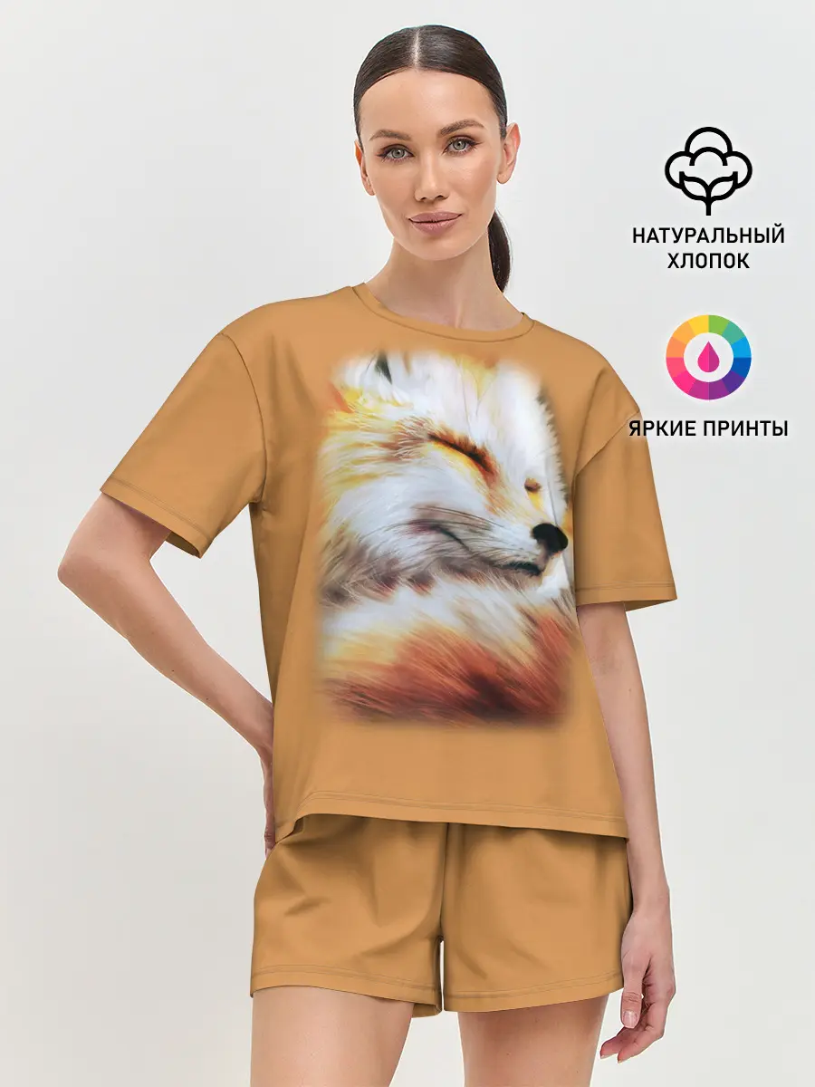 Женская пижама с шортами / Лисичка