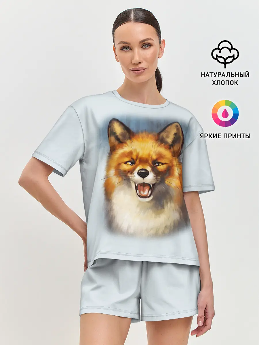 Женская пижама с шортами / Рыжая лиса